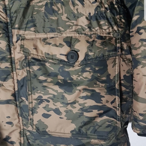 U.S. POLO ASSN | Army Green Camouflage Zip-up & Buttoned Size Small Hooded Coat - Picture 10 of 16